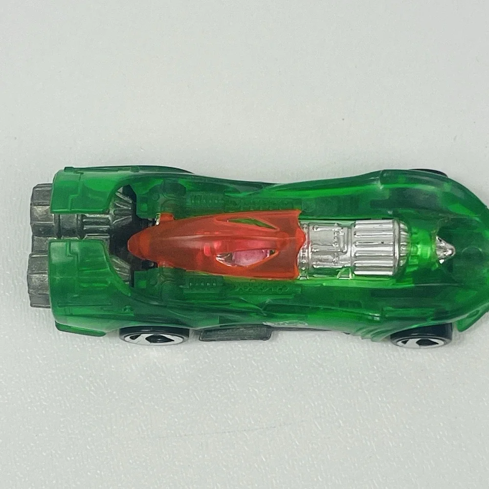 Hot  Wheels 1995 Power Rocket Transparent Green 1/64 Scale Die Cast
